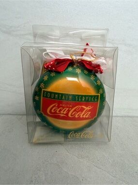 Set Of 2 “Fountain Service” Drink Coca Cola Coke Christmas Tree Ornaments